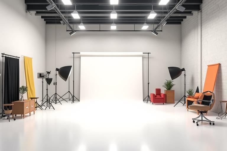 Interior view of the spacious and modern Norsk Foto Studio
