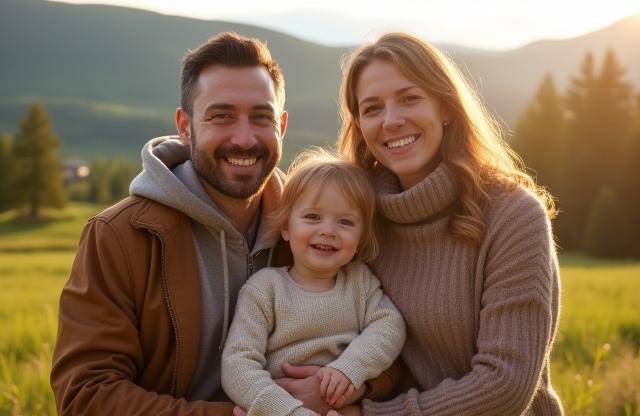 Heartwarming family portrait example taken outdoors in Norway