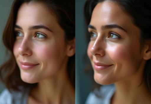 Sample showing before and after of professional photo retouching